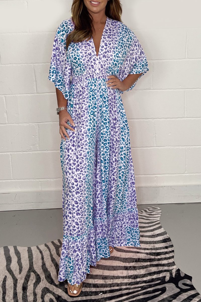 Sunny - Panther Printed Wide Jumpsuit Dress