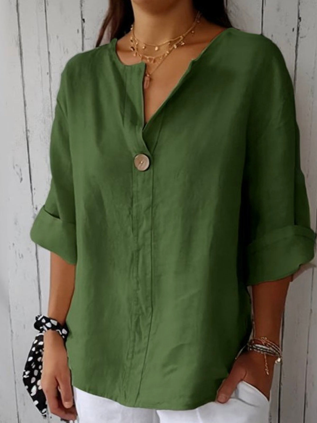 Calantha- Casual V-neck Blouse