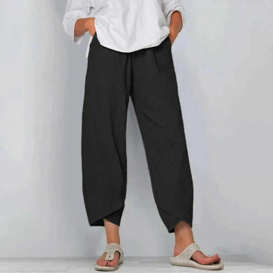 Hazel - Chic cotton and linen trousers