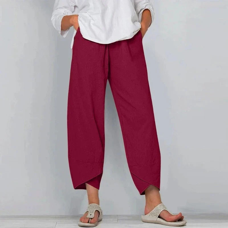 Hazel - Chic cotton and linen trousers