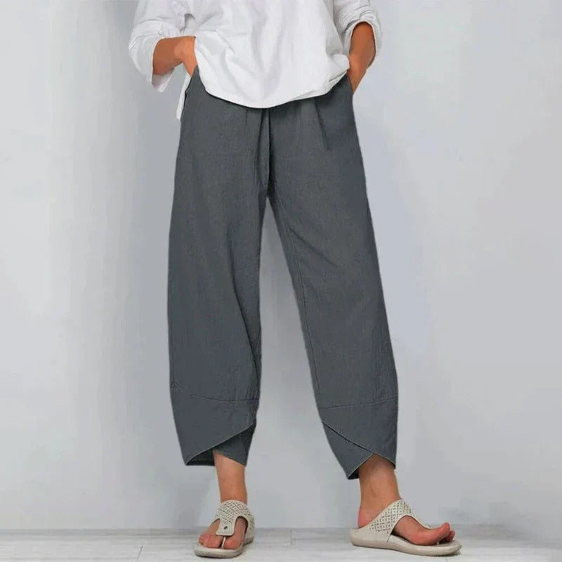 Hazel - Chic cotton and linen trousers