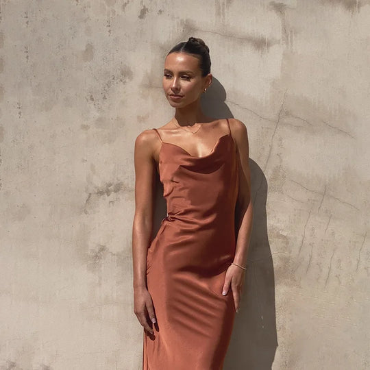 Kiara | Long Satin Dress