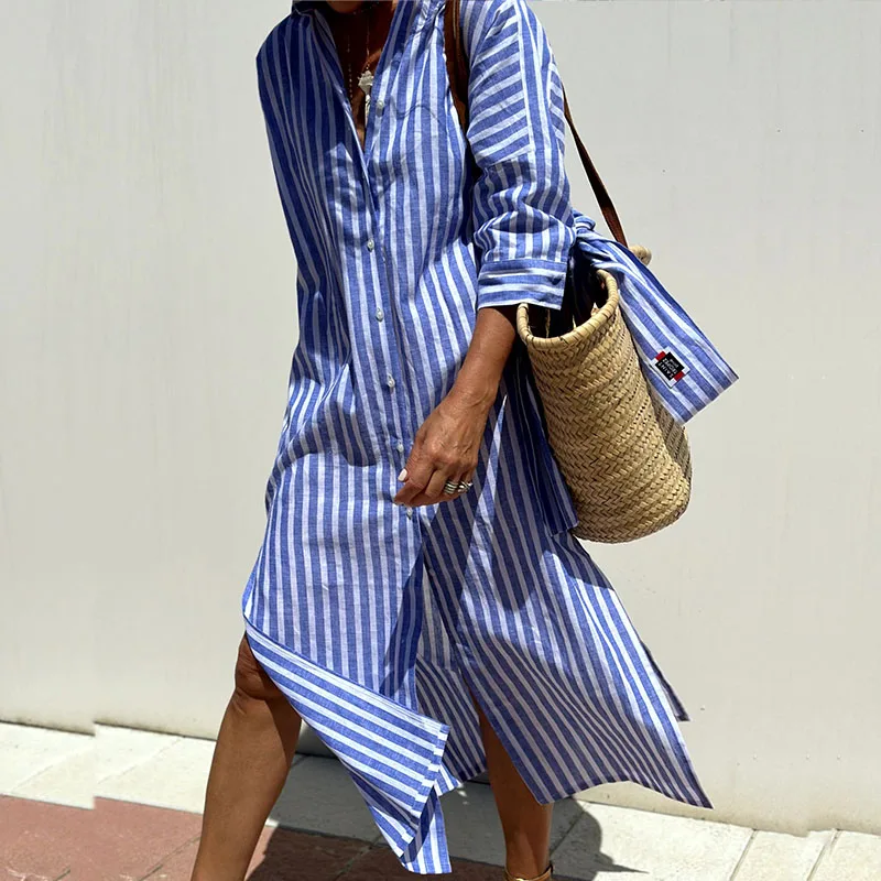 Colette - Striped Shirt Dress