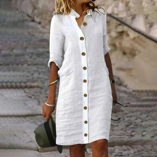 Josephine - Casual Midi Shirt Dress