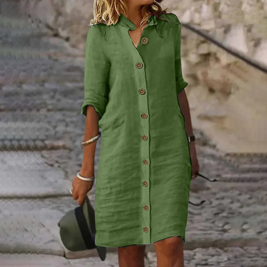 Josephine - Casual Midi Shirt Dress