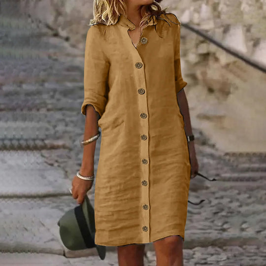 Josephine - Casual Midi Shirt Dress