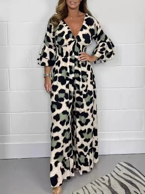 Fiona - Stylish Wide-Leg Jumpsuit Dress