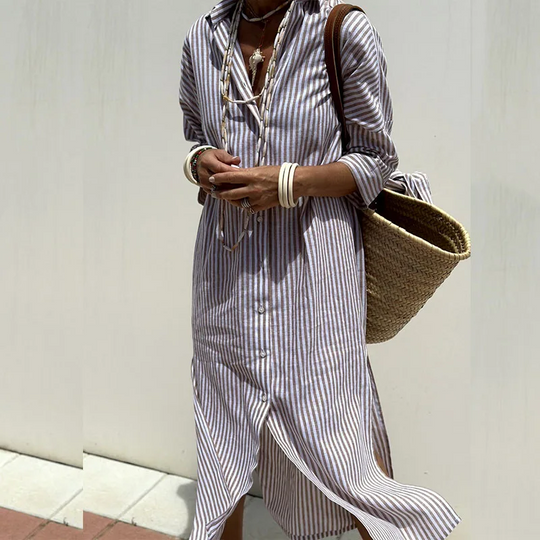 Colette - Striped Shirt Dress