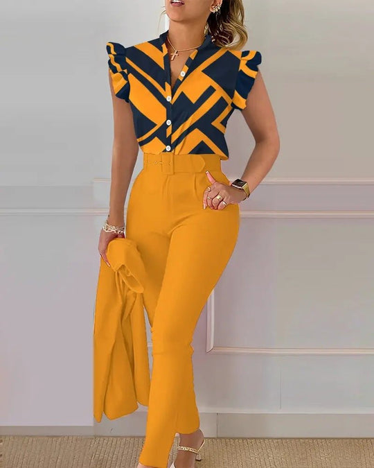 Fay - Cheerful two-piece set with ruffled sleeves